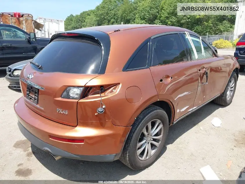 2005 Infiniti Fx45 VIN: JNRBS08W55X401862 Lot: 42498325