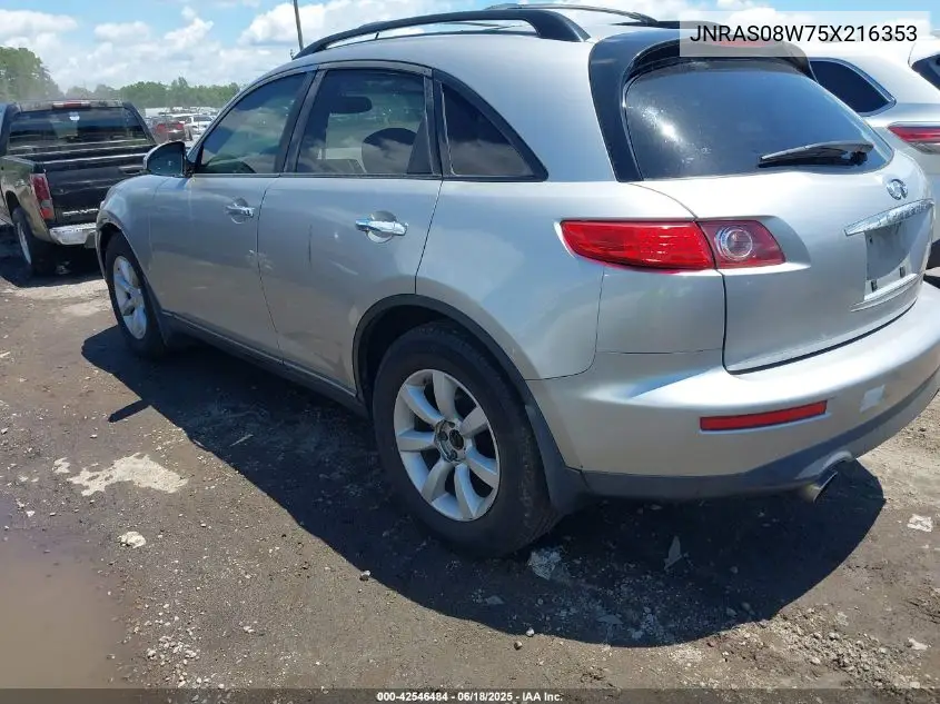 2005 Infiniti Fx35 VIN: JNRAS08W75X216353 Lot: 42546484