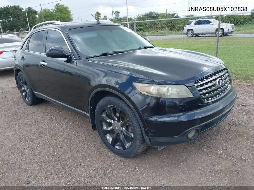 2005 Infiniti Fx35 VIN: JNRAS08U05X102838 Lot: 42561816
