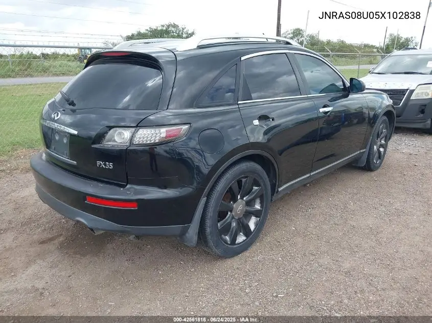 2005 Infiniti Fx35 VIN: JNRAS08U05X102838 Lot: 42561816