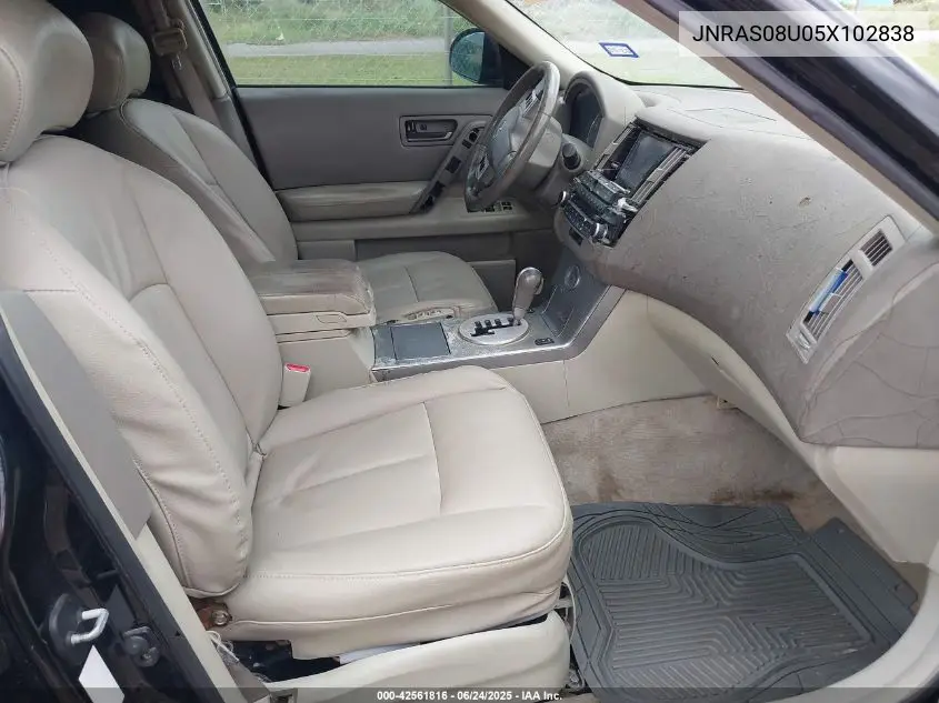 2005 Infiniti Fx35 VIN: JNRAS08U05X102838 Lot: 42561816