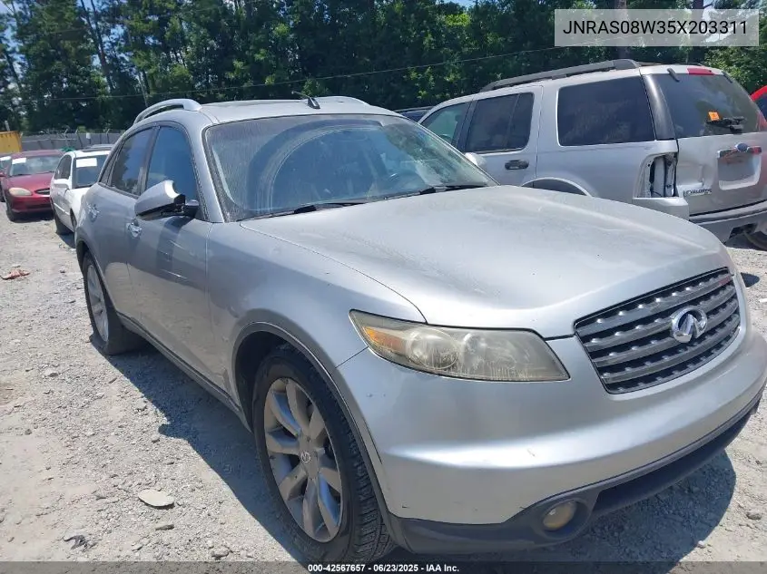 2005 Infiniti Fx35 VIN: JNRAS08W35X203311 Lot: 42567657