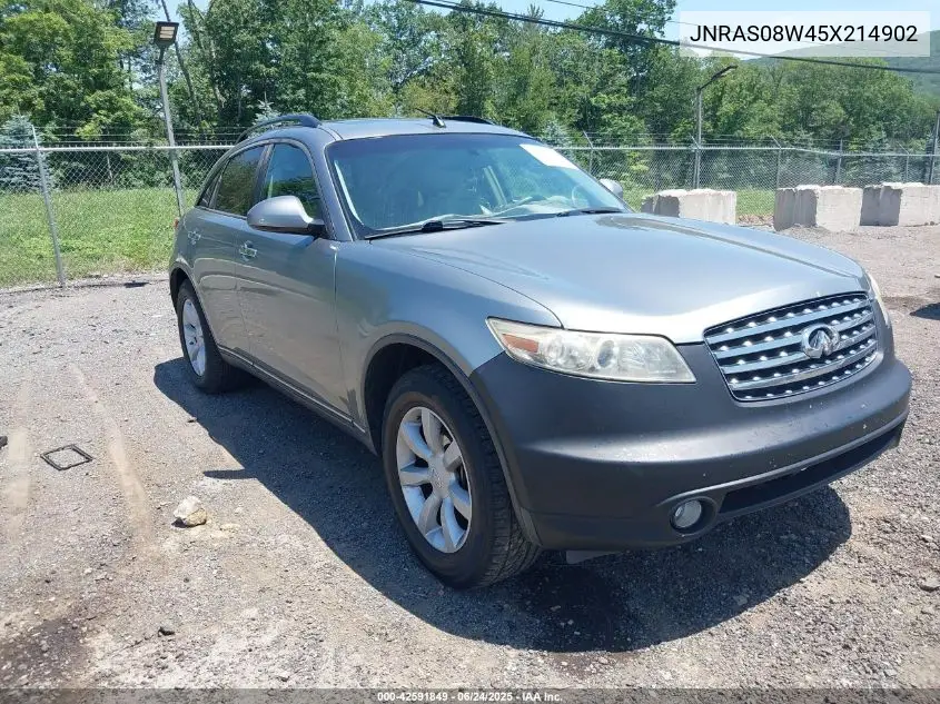 2005 Infiniti Fx35 VIN: JNRAS08W45X214902 Lot: 42591849