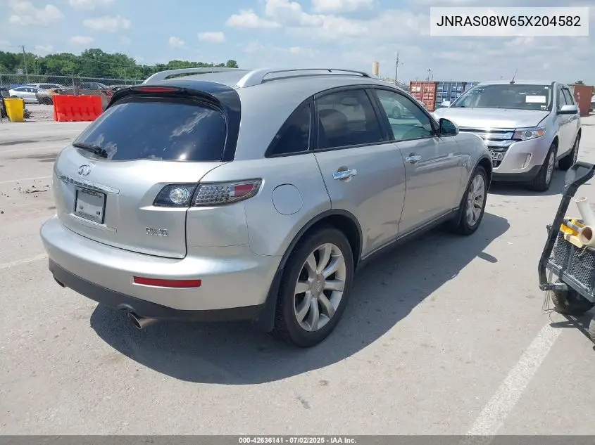 2005 Infiniti Fx35 VIN: JNRAS08W65X204582 Lot: 42636141