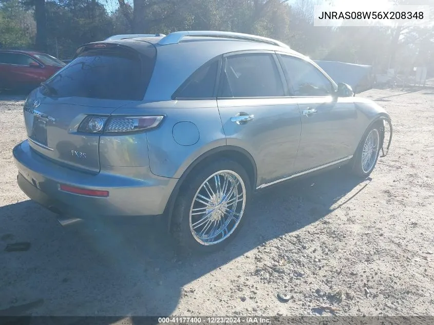 2006 Infiniti Fx35 VIN: JNRAS08W56X208348 Lot: 41177400