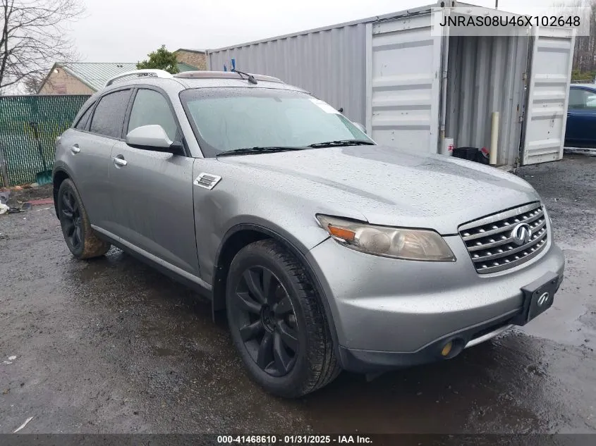 2006 Infiniti Fx35 VIN: JNRAS08U46X102648 Lot: 41468610