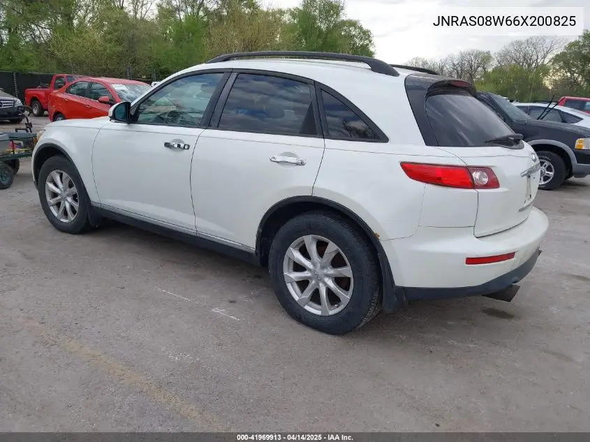 2006 Infiniti Fx35 VIN: JNRAS08W66X200825 Lot: 41969913