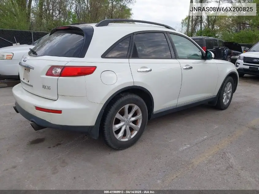 2006 Infiniti Fx35 VIN: JNRAS08W66X200825 Lot: 41969913
