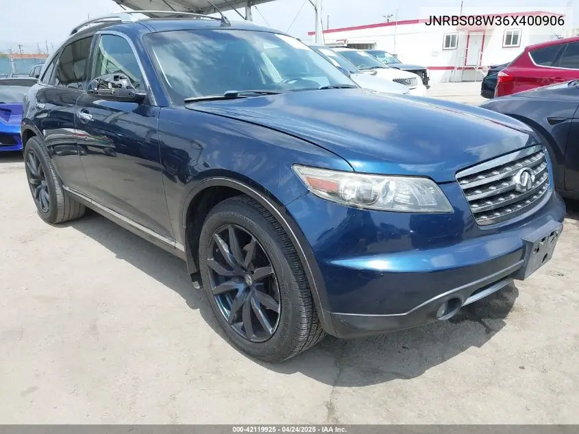 2006 Infiniti Fx45 VIN: JNRBS08W36X400906 Lot: 42119925