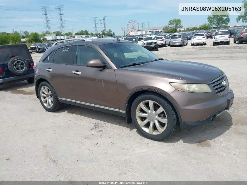 2006 Infiniti Fx35 VIN: JNRAS08W06X205163 Lot: 42188341