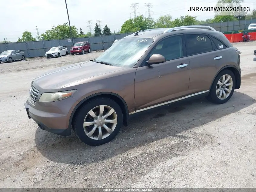 2006 Infiniti Fx35 VIN: JNRAS08W06X205163 Lot: 42188341