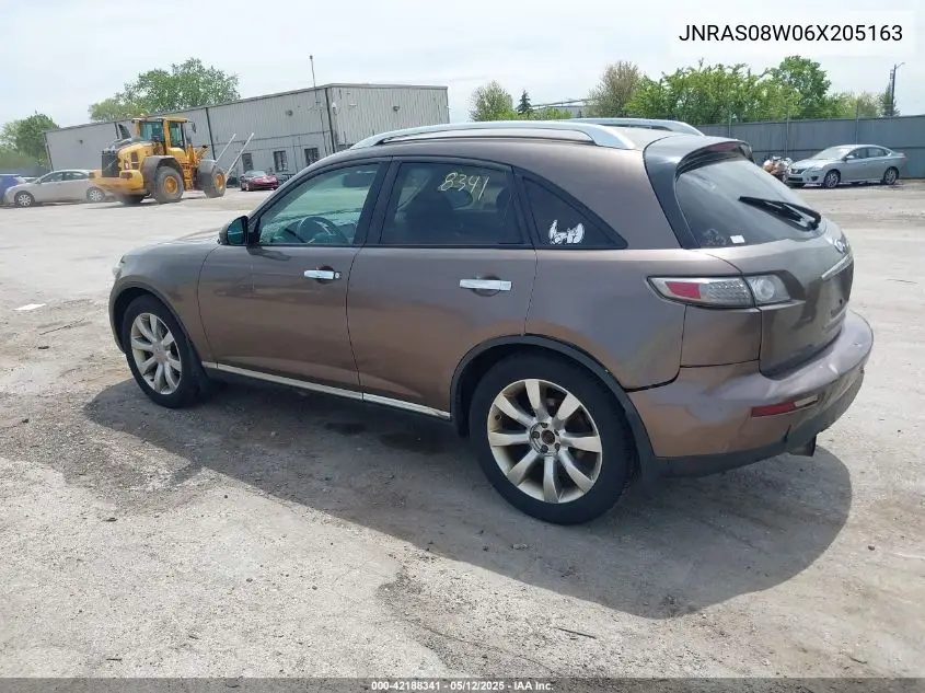 2006 Infiniti Fx35 VIN: JNRAS08W06X205163 Lot: 42188341