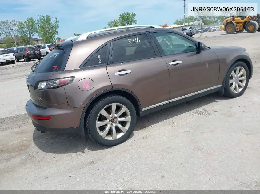 2006 Infiniti Fx35 VIN: JNRAS08W06X205163 Lot: 42188341