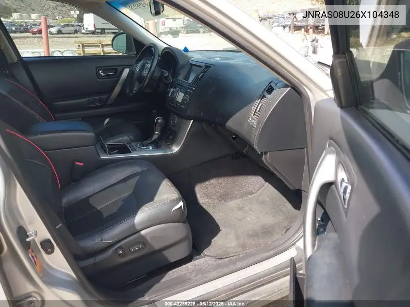2006 Infiniti Fx35 VIN: JNRAS08U26X104348 Lot: 42259228