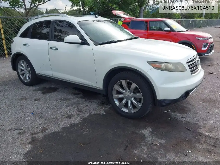 2006 Infiniti Fx35 VIN: JNRAS08U76X104510 Lot: 42591566