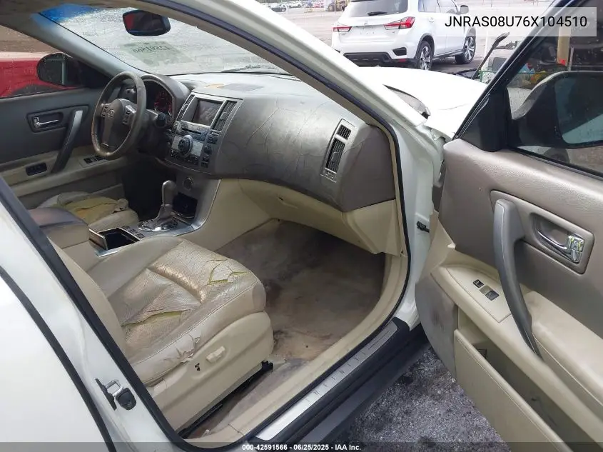 2006 Infiniti Fx35 VIN: JNRAS08U76X104510 Lot: 42591566