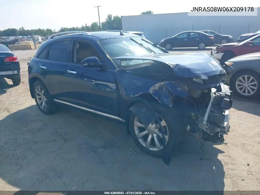 2006 Infiniti Fx35 VIN: JNRAS08W06X209178 Lot: 42605582