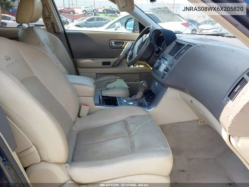 2006 Infiniti Fx35 VIN: JNRAS08WX6X205820 Lot: 42737236