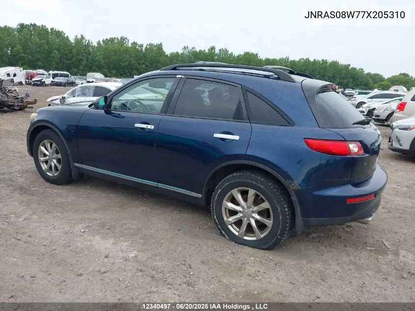 2007 Infiniti Fx35 VIN: JNRAS08W77X205310 Lot: 12340497