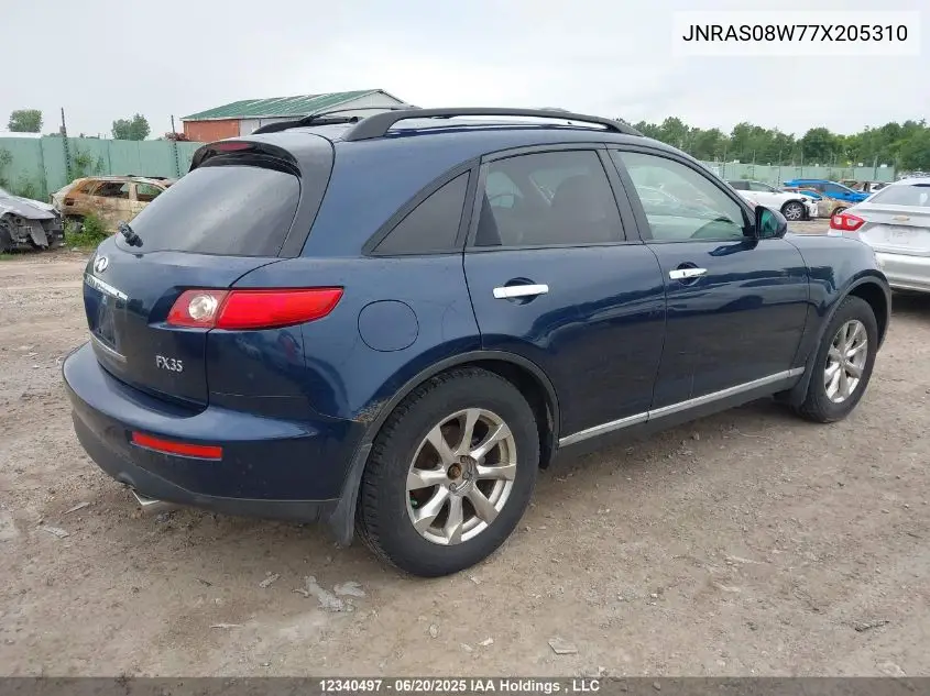2007 Infiniti Fx35 VIN: JNRAS08W77X205310 Lot: 12340497