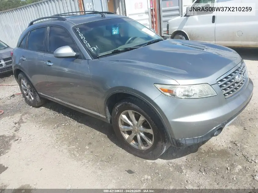 2007 Infiniti Fx35 VIN: JNRAS08W37X210259 Lot: 42138622