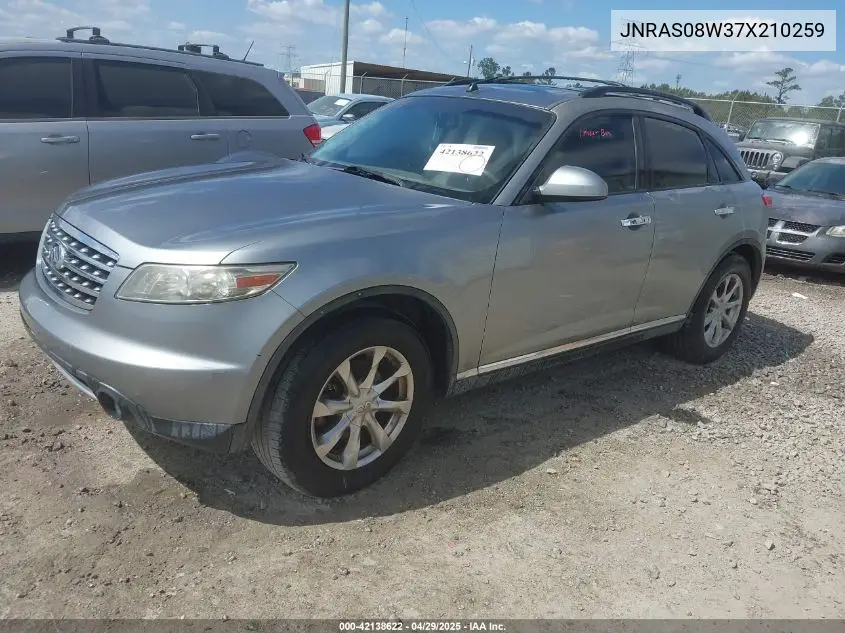 2007 Infiniti Fx35 VIN: JNRAS08W37X210259 Lot: 42138622