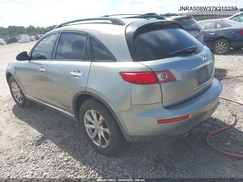 2007 Infiniti Fx35 VIN: JNRAS08W37X210259 Lot: 42138622