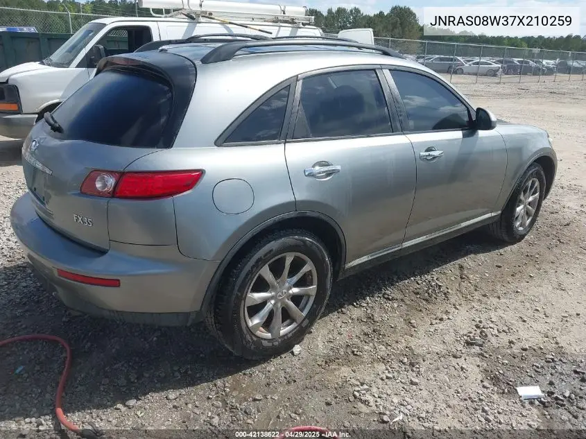 2007 Infiniti Fx35 VIN: JNRAS08W37X210259 Lot: 42138622