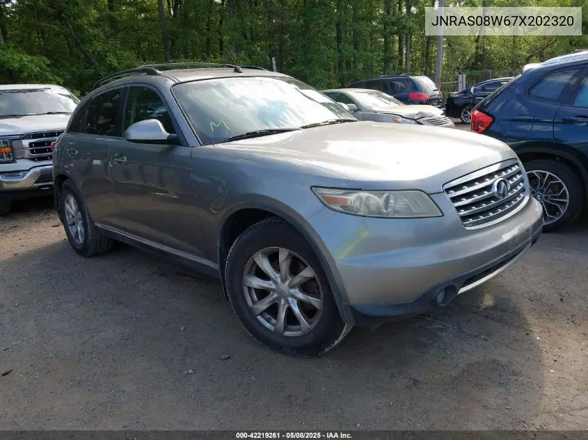 2007 Infiniti Fx35 VIN: JNRAS08W67X202320 Lot: 42219261
