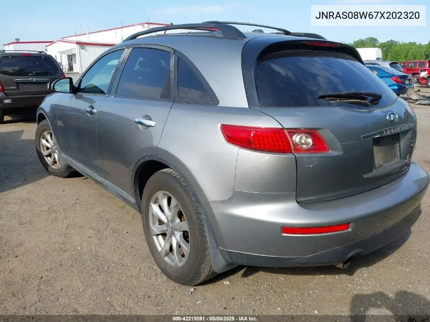 2007 Infiniti Fx35 VIN: JNRAS08W67X202320 Lot: 42219261