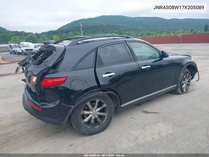 2007 Infiniti Fx35 VIN: JNRAS08W17X205089 Lot: 42526144