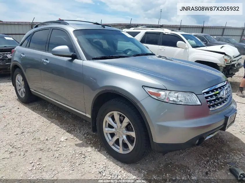 2007 Infiniti Fx35 VIN: JNRAS08W87X205932 Lot: 42615279