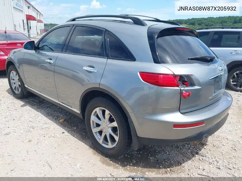 2007 Infiniti Fx35 VIN: JNRAS08W87X205932 Lot: 42615279