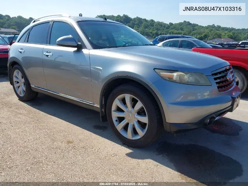 2007 Infiniti Fx35 VIN: JNRAS08U47X103316 Lot: 42617784
