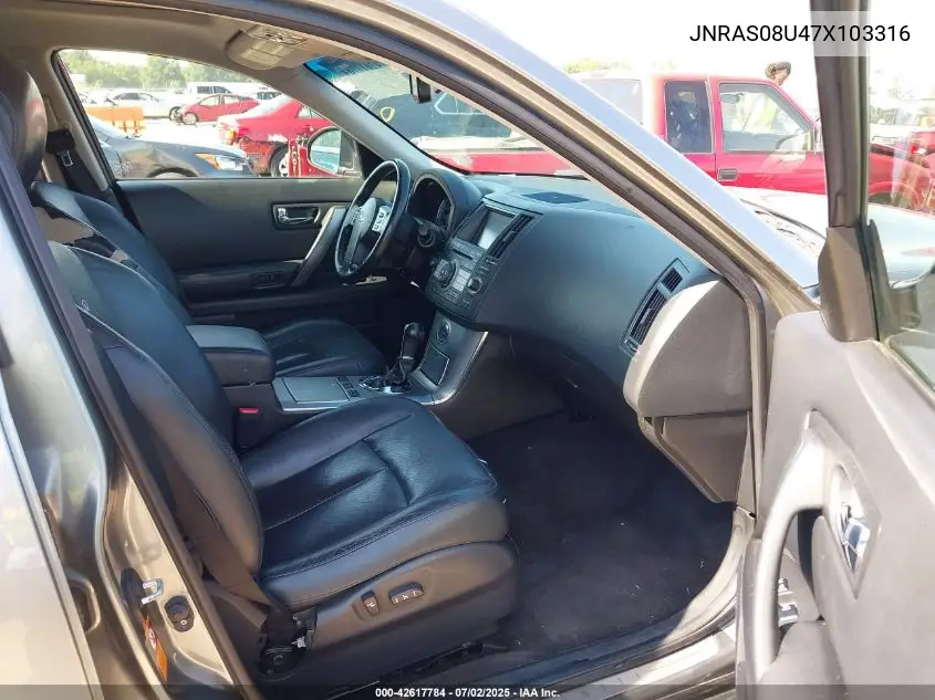 2007 Infiniti Fx35 VIN: JNRAS08U47X103316 Lot: 42617784