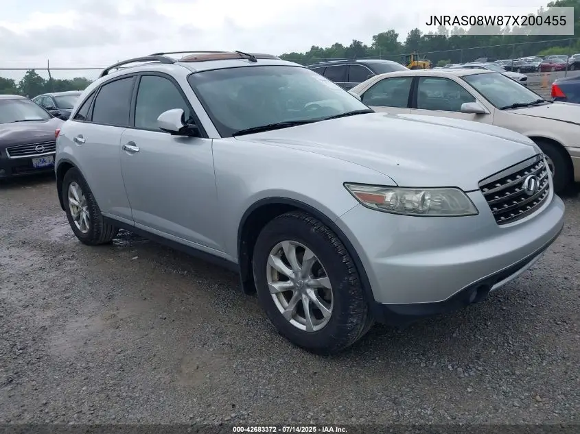2007 Infiniti Fx35 VIN: JNRAS08W87X200455 Lot: 42683372