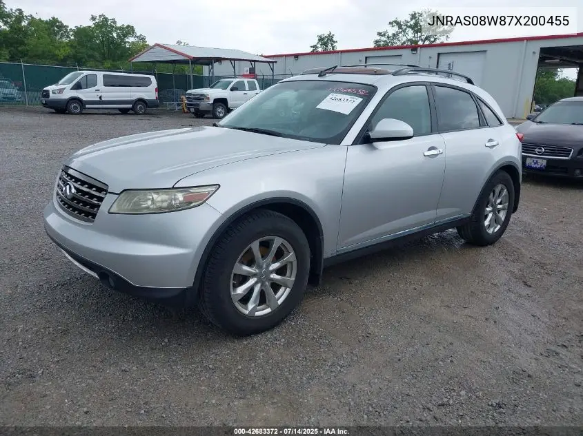 2007 Infiniti Fx35 VIN: JNRAS08W87X200455 Lot: 42683372