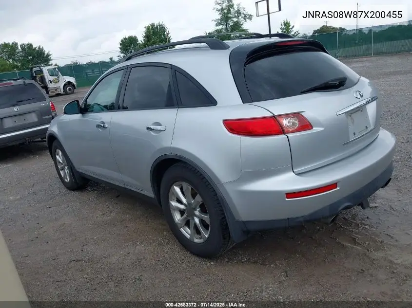 2007 Infiniti Fx35 VIN: JNRAS08W87X200455 Lot: 42683372