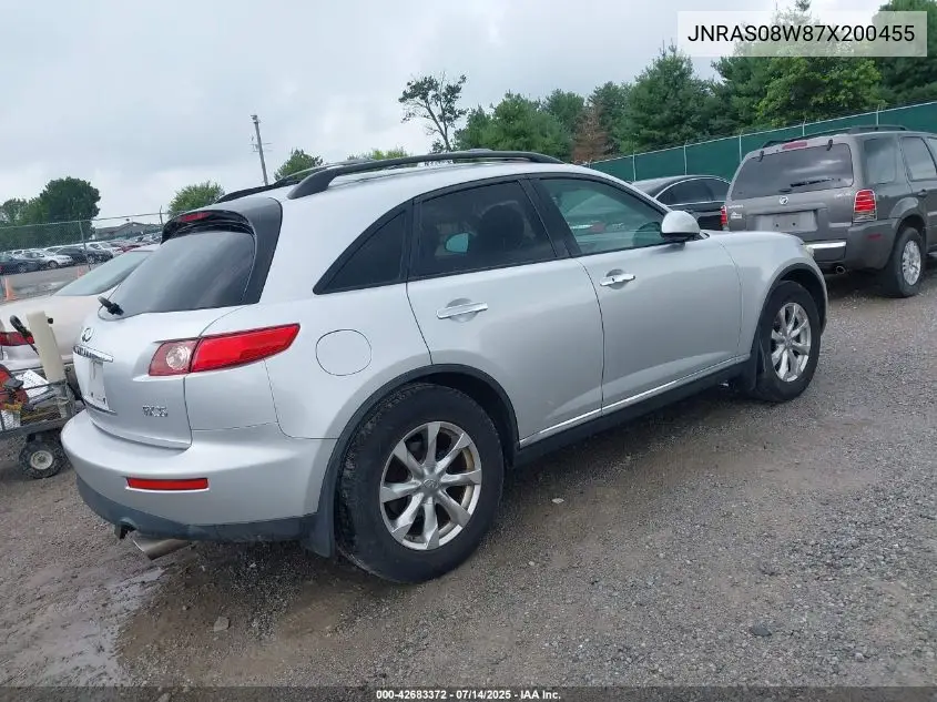 2007 Infiniti Fx35 VIN: JNRAS08W87X200455 Lot: 42683372