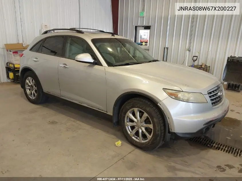 2007 Infiniti Fx35 VIN: JNRAS08W67X200227 Lot: 42712434