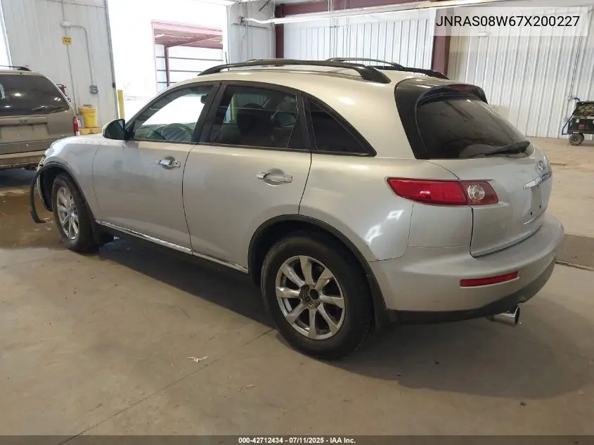 2007 Infiniti Fx35 VIN: JNRAS08W67X200227 Lot: 42712434
