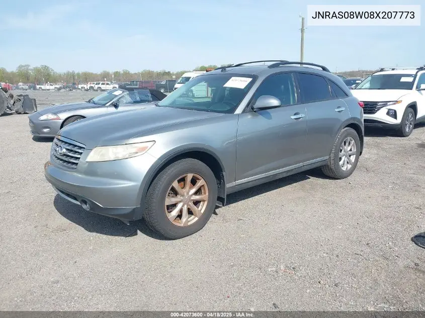 2008 Infiniti Fx35 VIN: JNRAS08W08X207773 Lot: 42073600