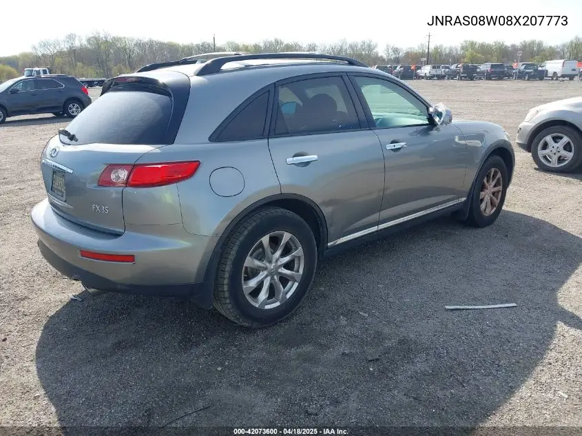 2008 Infiniti Fx35 VIN: JNRAS08W08X207773 Lot: 42073600