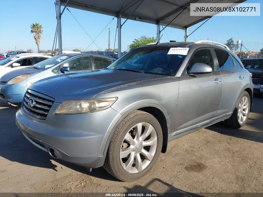 2008 Infiniti Fx35 VIN: JNRAS08UX8X102771 Lot: 42229134
