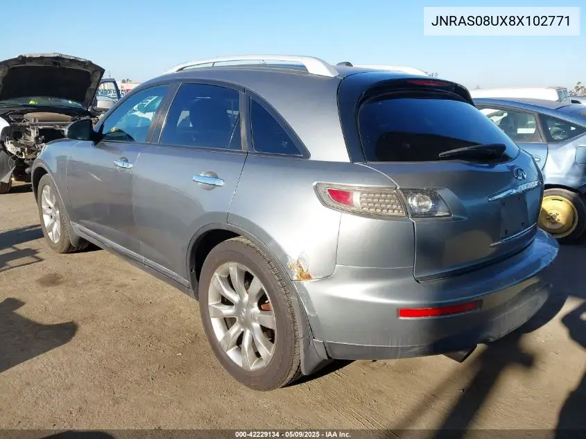 2008 Infiniti Fx35 VIN: JNRAS08UX8X102771 Lot: 42229134