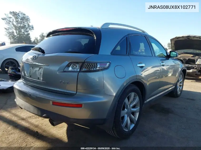 2008 Infiniti Fx35 VIN: JNRAS08UX8X102771 Lot: 42229134