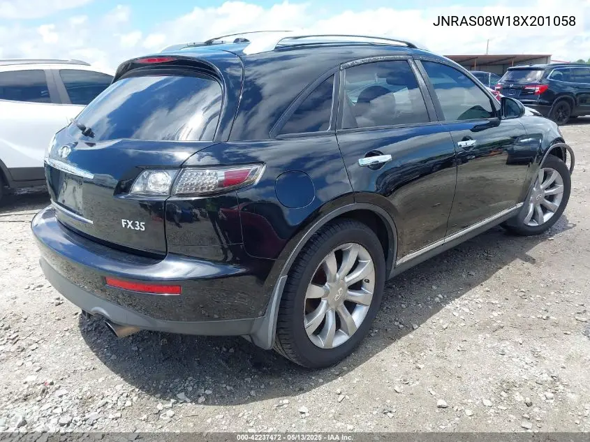 2008 Infiniti Fx35 VIN: JNRAS08W18X201058 Lot: 42237472