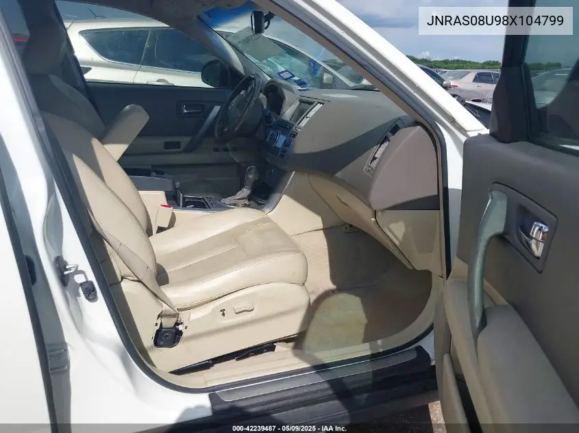 2008 Infiniti Fx35 VIN: JNRAS08U98X104799 Lot: 42239487