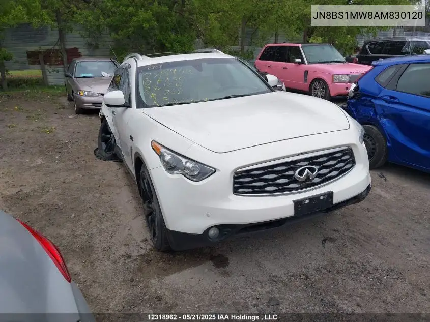 2010 Infiniti Fx50 VIN: JN8BS1MW8AM830120 Lot: 12318962