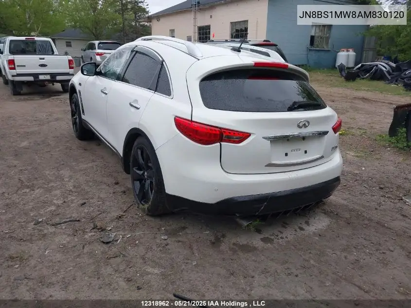 2010 Infiniti Fx50 VIN: JN8BS1MW8AM830120 Lot: 12318962